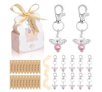 Set di 20 bomboniere per battesimo per ospiti ragazzo ragazza baby shower bomboniere angelo ciondolo portachiavi decorazione 20 etichette di ringraziamento 20 scatole regalo ragazza ragazzo baby
