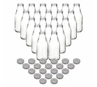 Set di 20 bottiglie di succo 500 ml con tappo a vite argento - Bottiglia piccola in vetro 0,5 l con chiusura TO43 - Bottiglia vuota da riempire