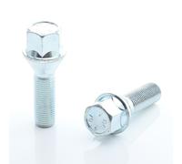 Set di 20 bulloni conici HEX17 M12x1,25 x28mm Argento