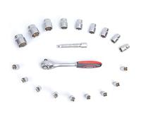 Set di 20 chiavi a bussola da 1/2", realizzate in acciaio CRV, ideali per lavori di meccanica professionale e fai da te. *