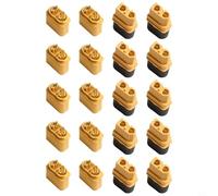 Set di 20 connettori per XT60 tra cui 10 maschio e 10 femmina per batterie al litio RC con placcatura in oro e struttura resistente al calore