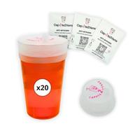 Set di 20 Copribicchiere anti droga - Safe cup - Coperchi per bicchieri festival, feste e discoteca - Anti rovesciamento - Riutilizzabili - Tappo bicchiere