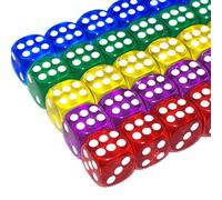 Set di 20 cubi colorati, 6 lati, 14 mm