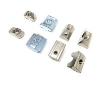Set di 20 dadi a T - Dadi a sfera con testa a martello in acciaio al carbonio M3-M10 for profili estrusi in alluminio serie 20/30/40/45 (nichelati/zincati)(T nut,40 series M6)