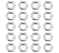 Set di 20 Dadi Esagonali M10x1 SW12, Altezza 3mm, Zincati, Molto Piatti, Filettatura Fine, Ideali per Industria delle Lampade e Dispositivi di Misurazione
