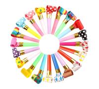 Set di 20 fischietti di compleanno colorati per bambini, accessori per feste in plastica, rumori, corna di carnevale, per riunioni e compleanni