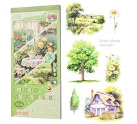 Set di 20 fogli di adesivi per album di ritagli, fiori, natura, pianta, adulti, adesivi per libri, diari, accessori estetici per scrapbooking, scrapbooking, decalcomanie (vite)