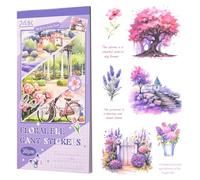 Set di 20 fogli di adesivi per album di ritagli, fiori, natura, pianta, adulti, libri, diari, accessori estetici per scrapbooking, scrapbooking, decalcomanie (fiore)