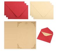 Set di 20 fogli di carta da lettere vintage con 6 buste, carta vintage con linee, buste di carta da lettere per invito lettera d'amore