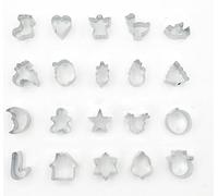 Set di 20 formine per biscotti a forma di Natale, in acciaio inox, per biscotti, biscotti, pan di zenzero, albero, fiocco di neve, bastoncino di zucchero, Babbo Natale, pupazzo di neve, renna e altro