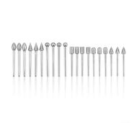 Set di 20 frese per intaglio, rettifica, incisione, smerigliatrice, con gambo da 3 mm, compatibile con la maggior parte degli utensili elettrici rotanti