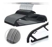 Set di 20 grucce con rivestimento antiscivolo SOFTY, nere e grigie.