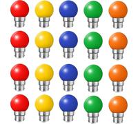 Set di 20 lampadine a led colorate b22 attacco a baionetta 2w Rosso, Giallo, Arancione