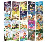 Set di 20 libri classici di racconti e storie preferite | Libri di racconti brevi in inglese per 3+ | Robin Hood, Biancaneve, Alice nel paese delle meraviglie, Aladdin, Alibaba, libro della giungla e
