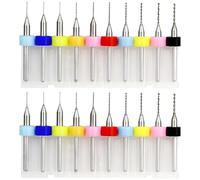 Set di 20 micro punte per trapano, 0,1 mm - 1 mm, Pcb Micro elicoidale, in acciaio al tungsteno, micro punte elicoidali, per scheda di pressione Pcb, per circuiti stampati, vetro, fibra, resina, ambra