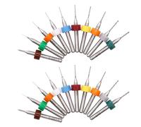 Set di 20 micro punte per trapano a spirale, in acciaio al tungsteno, 0,1 - 1 mm, set di punte per incisione PCB, piccole punte in vetro multicolore, per pietre ruvide, gioielli, punzonatura,