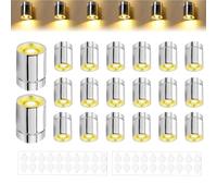 Set di 20 mini luci LED bianco caldo - Piccole lampade LED per illuminazione casa delle bambole con 40 adesivi - Per decorazione di feste, fai da te, casa delle bambole, accessori per la casa delle