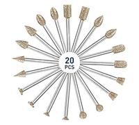Set Di 20 Mini Punte For Trapano Compatibili Con Accessori Dremel, Teste Diamantate For Intaglio E Molatura Di Pietra, Vetro, Giada Con Gambo Da 3 Mm