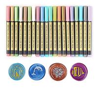 Set di 20 pennarelli in metallo per decorare il timbro di cera, set di penne per timbro di cera per matrimonio, adatti a tutte le perline di timbro