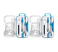 Set di 20 pezzi per geometria, cui bussola, goniometro, righello, gomma, matita, per disegnare e misurare