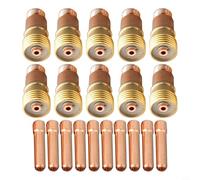 Set di 20 pezzi TIG per Stubby Gas Lens 17GL332 & boccole di serraggio 10N24S 3/32 pollici, compatibile con bruciatori di saldatura WP 17 18 26 SR DB