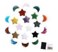 Set di 20 pietre portafortuna, pietre portafortuna, pietre di vetro portafortuna, pietre di vetro con frammenti di cristallo, pietre curative colorate per decorazione o regalo, piccoli regali per