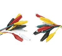 Set di 20 pinze a coccodrillo nere e rosse, ideali per il fissaggio di cavi e collegamenti elettrici.