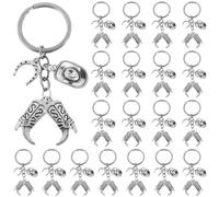 Set di 20 portachiavi con temi occidentali, stivali da cowboy, cappelli e ferri di cavallo, regalo ideale per gli amanti dei cavalli, Argento, Taglia unica