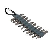 Set di 20 punte con moschettone per cintura. Acciaio al cromo vanadio.