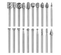 Set di 20 Punte per Incisione e Foratura,Alta Durezza HSS e Carburo di Tungsteno,10 Punte per Incisione Fine,10 punte per Router con Gambo 3mm,Compatibile con Utensili Rotanti,Per Legno