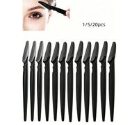 Set di 20 rasoi per la rifinitura delle sopracciglia, del viso e del corpo da donna con cappuccio, strumento di trucco, rasoio per la rimozione dei peli del viso unisex, strumento esfoliante e scrub F