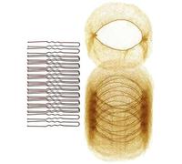 Set di 20 retine per capelli a forma di U, 50 cm, elastiche, invisibili, elastiche, accessori per chignon, invisibili, bordo elastico in rete e perni a forma di U