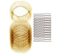 Set di 20 retine per chignon, invisibili, elastiche, con 50 forcine per capelli a forma di U, per danza