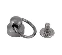Set di 20 rivetti rotondi in ottone, per fai da te, in pelle, con fibbia ad anello, rivetti per pelle, viti per chiodi per borsa, decorazione di del telefono, 9 mm Nero