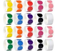 Set di 20 rotoli di etichette rotonde da 2,5 cm, etichette autoadesive per organizzare ufficio, casa, vendita al dettaglio e artigianato