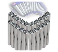 Set di 20 rulli di ricambio industriali non motorizzati per nastri trasportatori per larghezze da 2,5 cm, 5,1 cm, 7,6 cm, 10,2 cm, 12,7 cm, 18-40 mm, versatili per uso intensivo
