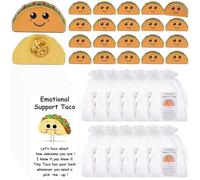 Set di 20 spille da bavero Taco - Set motivazionale di apprezzamento dei dipendenti con biglietti di incoraggiamento, regali di ringraziamento premurosi per anniversario di lavoro e riconoscimento