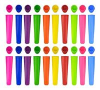 Set di 20 stampi in silicone per ghiaccioli con coperchi, riutilizzabili, per dolci surgelati, senza BPA per uso alimentare, ideali per dessert esti