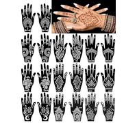 Set di 20 stencil per tatuaggi a forma di henné, riutilizzabili a mano per aerografo, per tatuaggi fai da te, indiani temporanei