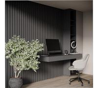Set di 20 strisce acustiche per pareti | Larghezza strisce: 5 cm | Decorazione murale | Pannelli decorativi in legno (HDF) per home theater, studi podcast | Colore: [LAMELA-5 | Nero]