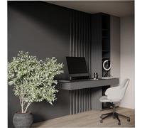 Set di 20 strisce acustiche per pareti | Larghezza strisce: 5 cm | Decorazione murale | Pannelli decorativi in legno (HDF) per home theater, studi podcast | Colore: [LOZA-5 | Nero]