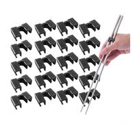 Set di 20 strumenti per imparare a usare le bacchette, per bambini e anziani, con clip per dita regolabili, per cibo asiatico, tagliatelle e ramen, colore nero