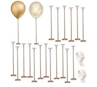 Set di 20 supporti per palloncini dorati, con bastoncini riutilizzabili e base per compleanni, feste, matrimoni, feste, decorazioni da tavolo