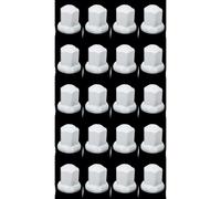 Set di 20 tappi bulloni dadi ruota lunghi 33 mm bianchi in plastica per...