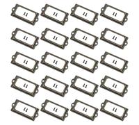 Set di 20 tiranti per etichette per cassetti, in ottone anticato, con cornici, per armadietti, scatole di documenti e cassetti da farmacia, con viti (giallo)