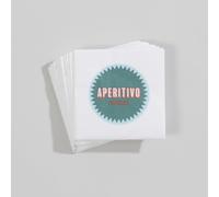 Set di 20 tovaglioli da cocktail in carta bianca, verde e arancione