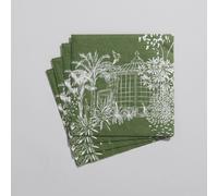 Set di 20 tovaglioli di carta verdi con stampa bianca