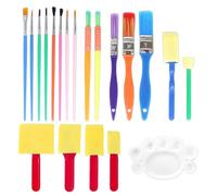 Set di 20 utensili da pittura per bambini, pennelli artificiali, strumenti per la pittura per principianti, setole per pennelli, pennelli da pittura, adatti per la pittura di bambini e progetti
