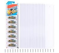 Set di 20 vetrine per auto, da parete, in plastica, organizer per auto giocattolo, in pressofusione, con confezione blister, scaffalatura da parete, 42,5 x 11,2 cm