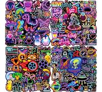 Set di 200 adesivi al neon, impermeabili, in vinile, per laptop, scrapbook cellulare, diario, tazza, skateboard, MacBook, snowboard, valigia, biciclette, notebook, scooter, ecc